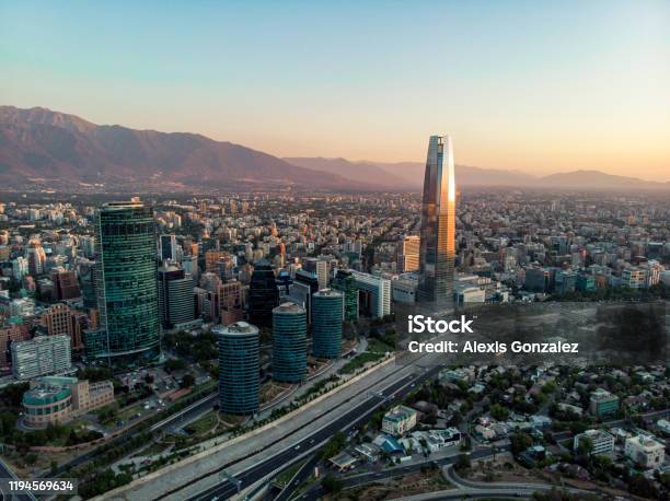 Santiago De Chile Financial District Stock Photo - Download Image Now - Chile, Santiago - Chile, City