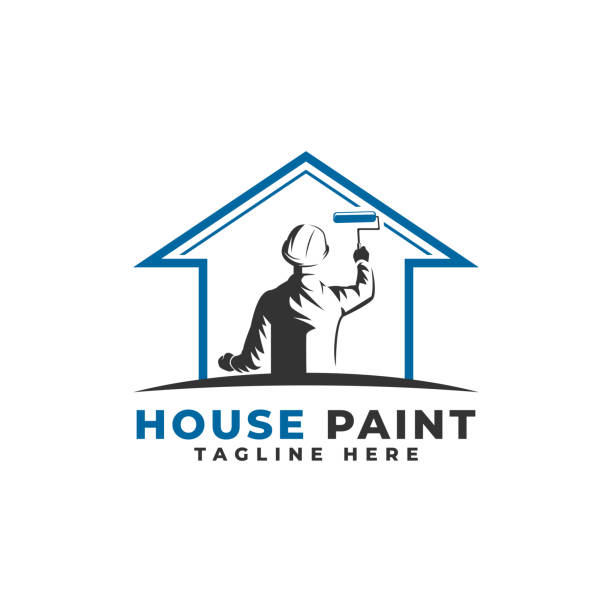 House Painting with Painter Vector Icon House Painting Vector Icon Illustration house painter stock illustrations