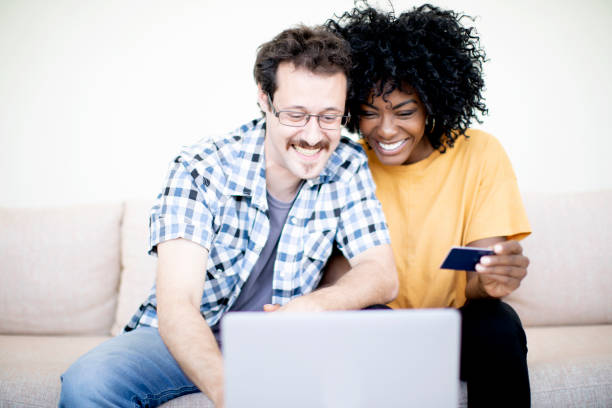 istock Young couple shopping online 1194579583