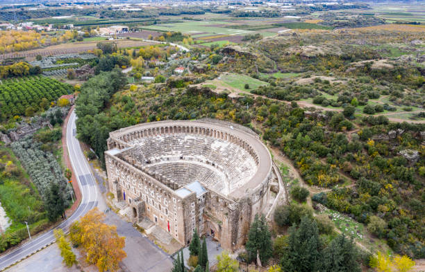 istock Aerial view of Aspendos Theater 1194580388