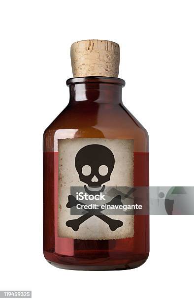Old Fashioned Drug Bottle Isolated Stock Photo - Download Image Now - Poisonous, Cut Out, Bottle