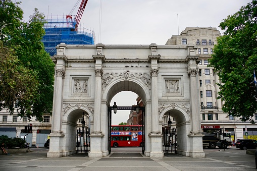 London, UK - 24 June 2019: Marble Arch in Hyde Park.