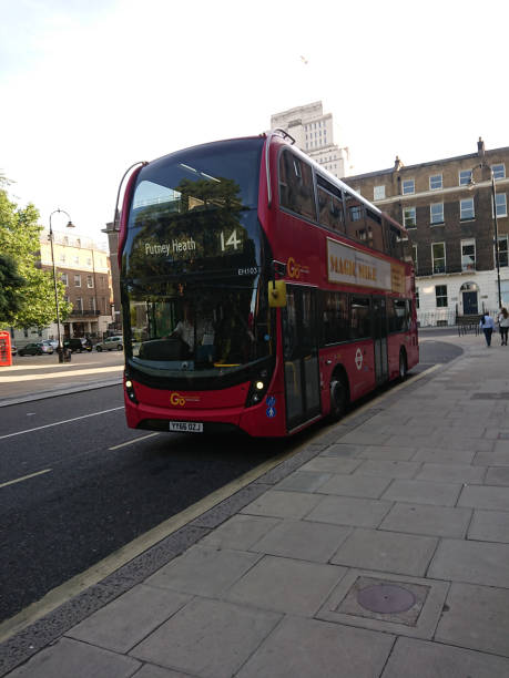 Double deck red bus in London London, UK - 22 June 2019: capture the double deck red bus in the city. boris bus stock pictures, royalty-free photos & images