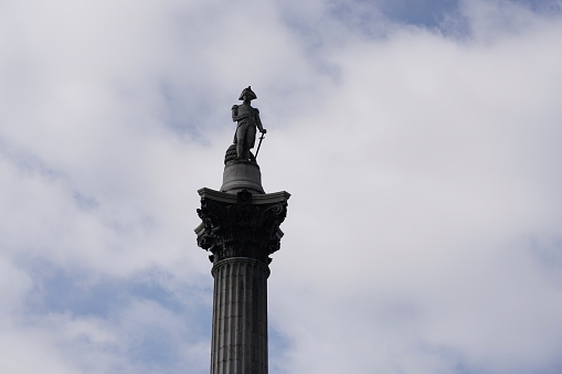 London, UK - 26 June 2019: Capturing the statue in Trafalgar Square.