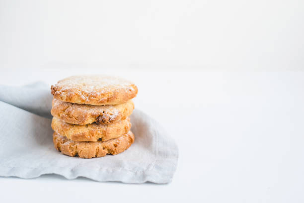 istock Stacked cookies on a linen napkin. 1194610523