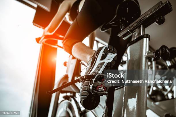 Fitness Woman Working Out On Exercise Bike At The Gymexercising Conceptfitness And Healthy Lifestyle Stock Photo - Download Image Now