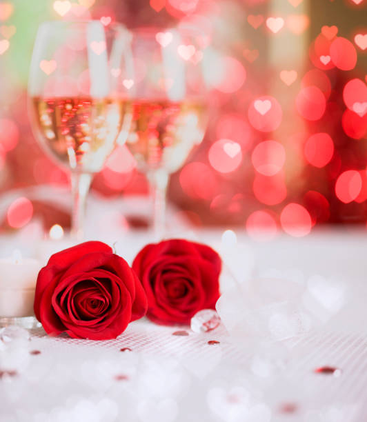 istock Valentine's Day Roses with White Wine 1194610990