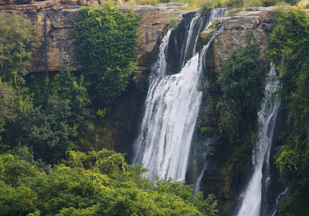 istock milky waterfall from mountains and rocks 1194614447