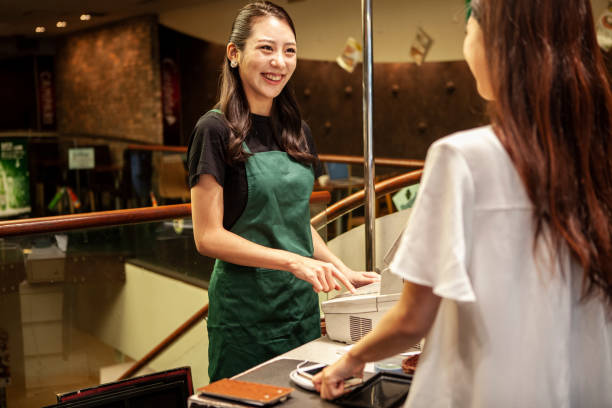 istock Female staff accounting at restaurant 1194616079