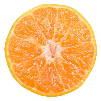 Half of an orange isolated on white background