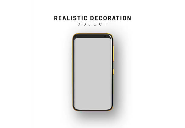 istock Mockup 3D smartphone. Realistic modern gadget mobile phone isolated on white background 1194620678
