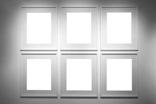 istock Closeup of several gray photo frames 1194621729