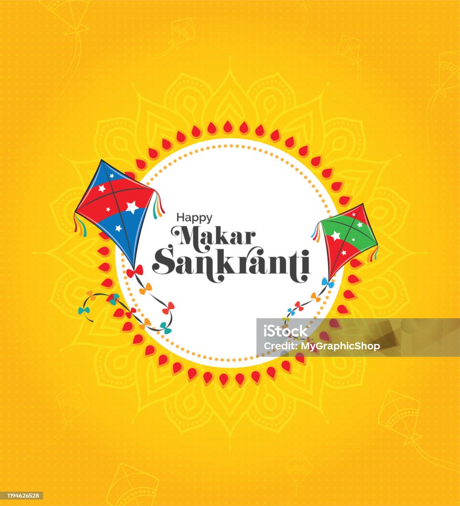Makar Sankranti Festival Background Template Design Stock Illustration -  Download Image Now - iStock