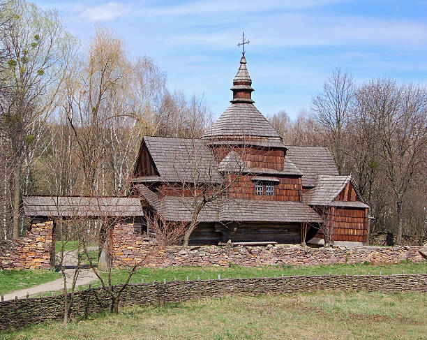 istock Antique wooden church 119462659
