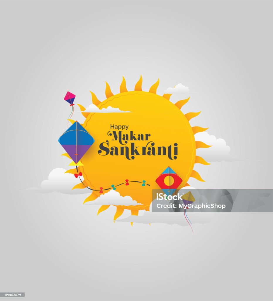 Happy Makar Sankranti Festival Background Template Stock Illustration -  Download Image Now - Makar Sankranti, Happiness, Creativity - iStock