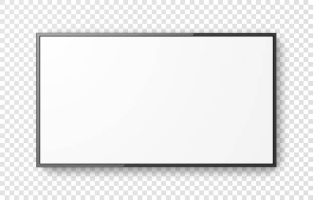 istock Realistic television screen on transparent background. Mockup of computer monitor display. 3d TV led monitor. Vector illustration 1194627632