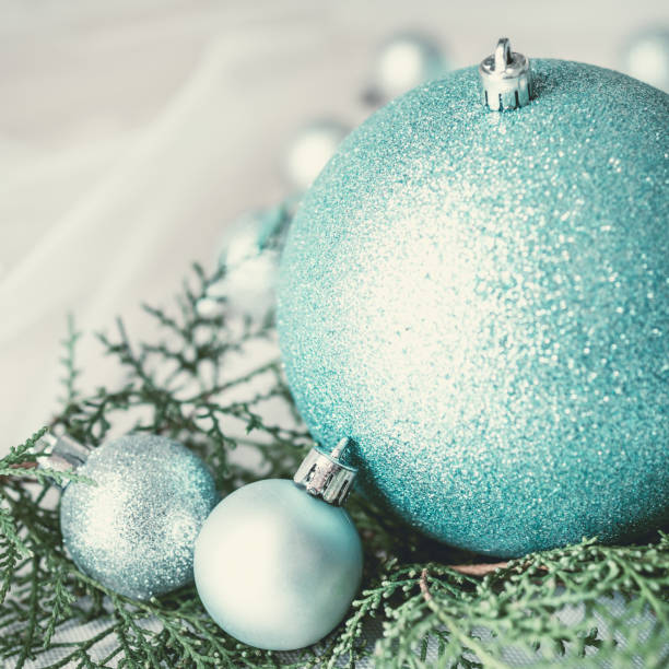 istock Blue Christmas balls. 1194627994