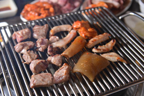 istock Various food on the barbecue stove 1194630938