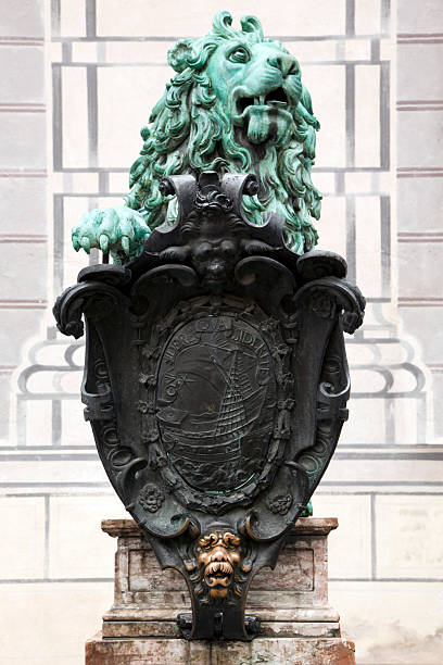 istock bronze lion at Residenz Munich 119463335