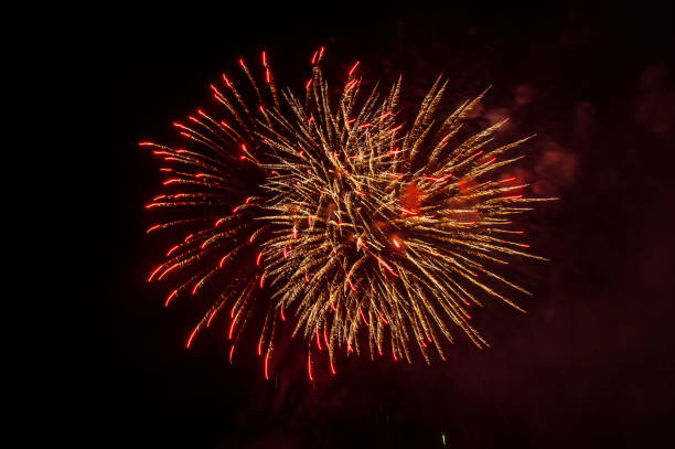 istock Festive fireworks against the night sky. 1194639268