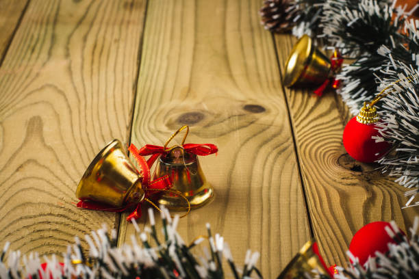 istock Christmas decoration on wooden table 1194644925