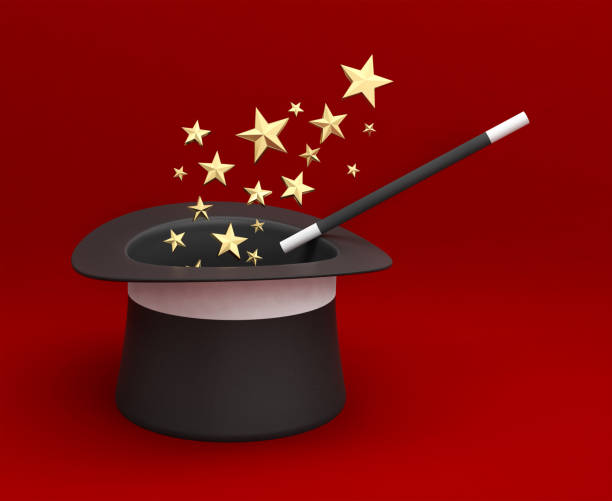 magicians hat star stars magic wand 3D