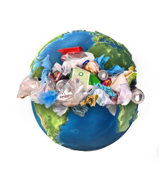 istock eco concept, earth planet broken and garbage falling on heap isolated, 3d illustration 1194646414