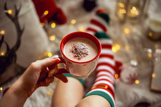 istock Christmas Coffee Light And Gift Concept 1194648601