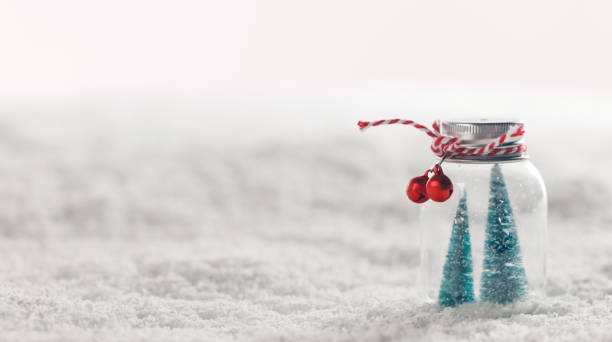 istock Christmas ornaments on snow 1194649978