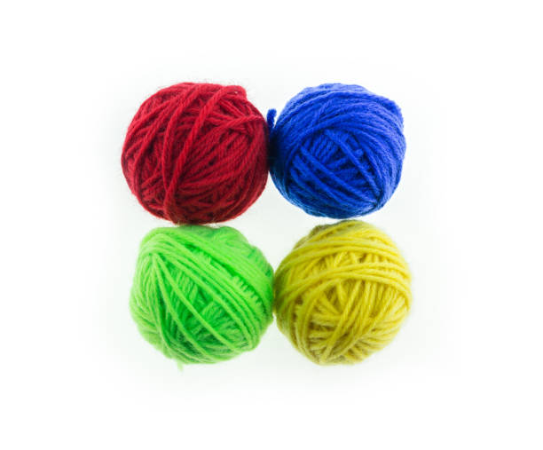 istock yarn many color top view on white background. 1194650537