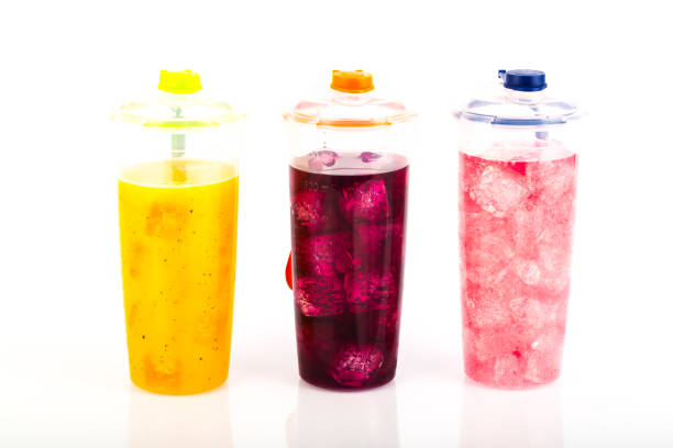 istock Set of plastic bottles for drinking liquids 1194653255