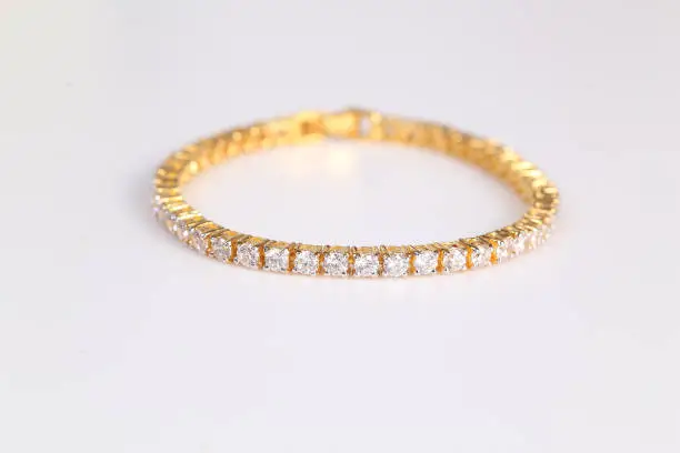 Photo of Beautiful golden Bracelet with diamonds