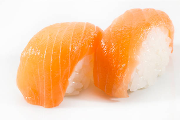 istock Sushi with seafood and vegetables on a white background 1194659665