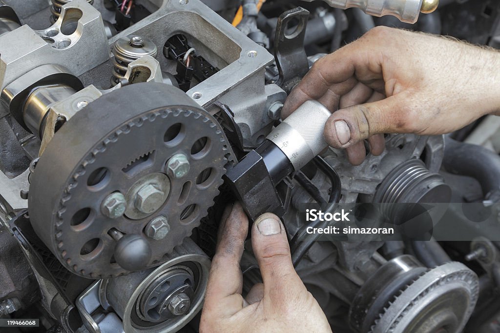 Car servicing - calibration  Accuracy Stock Photo