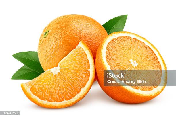 Orange Isolated On White Background Clipping Path Full Depth Of Field Stock Photo - Download Image Now
