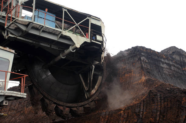 istock A huge bucket-wheel excavator digging coal on the open-pit mine. 1194664088