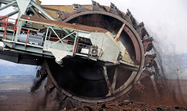 istock A huge bucket-wheel excavator digging coal on the open-pit mine. 1194664092