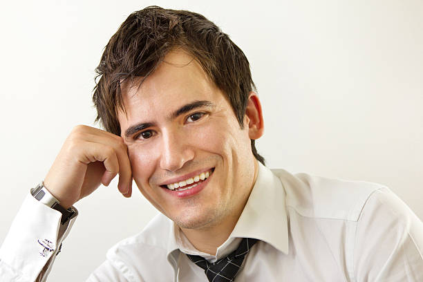 Handsome Smiling Young Businessman stock photo