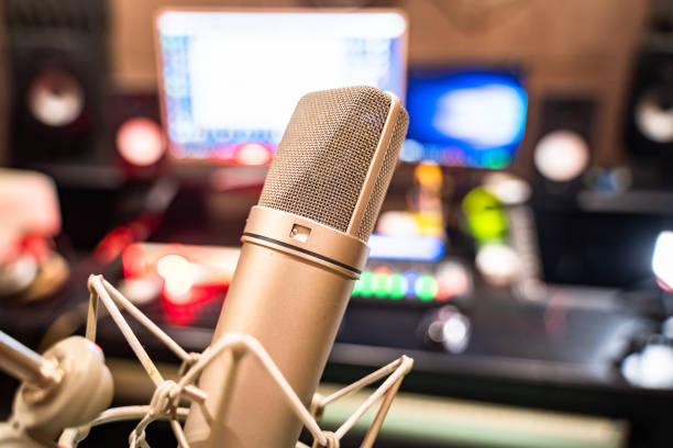 istock Close-up of boutique recording studio control desk. 1194665286