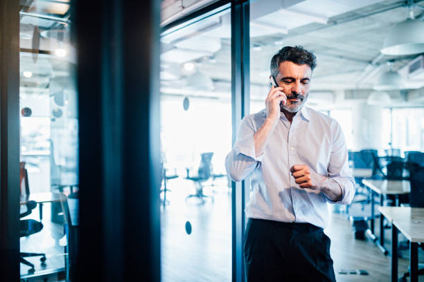 istock Businessman on phone call in the office 1194668303