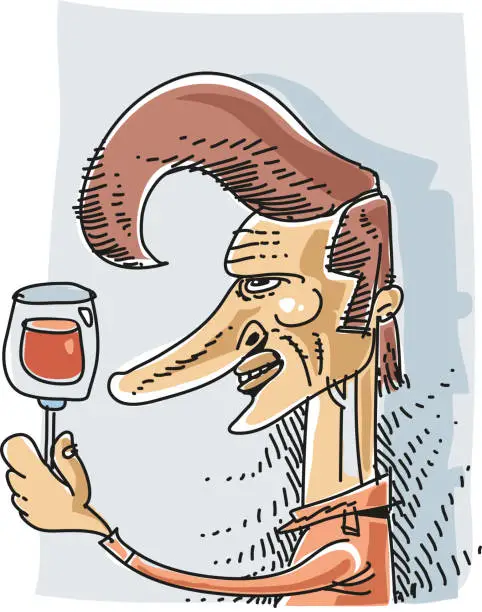 Vector illustration of Sketchy drinker