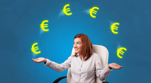 istock Person juggle with euro symbol 1194669881
