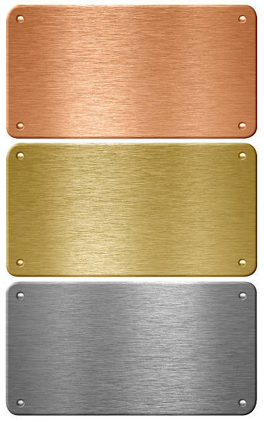 istock Aluminum, copper and brass metal plates isolated 119468089