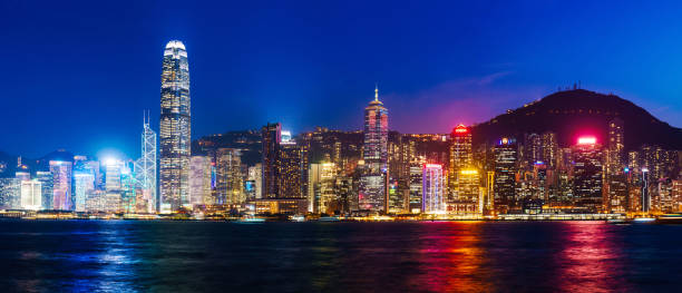 istock Hong Kong night viewed from Victoria harbor 1194682982