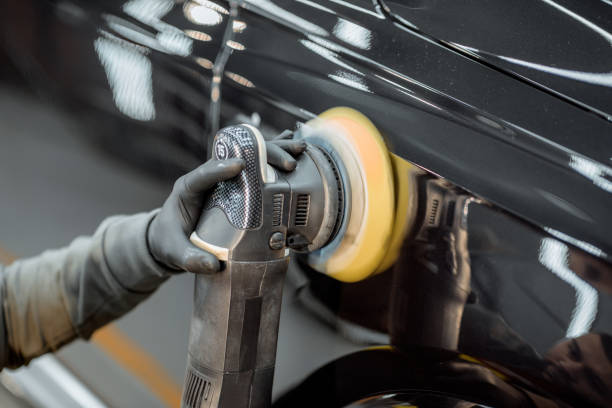 istock Professional vehicle body polishing 1194687849