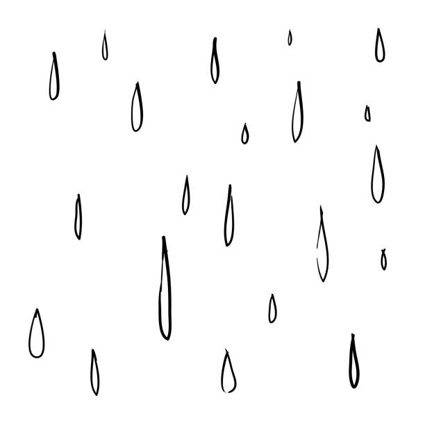 シンプルなかわいい形状デザインウォータードロップ落書きイラスト - drop water rain splashing点のイラスト素材／クリップアート素材／マンガ素材／アイコン素材