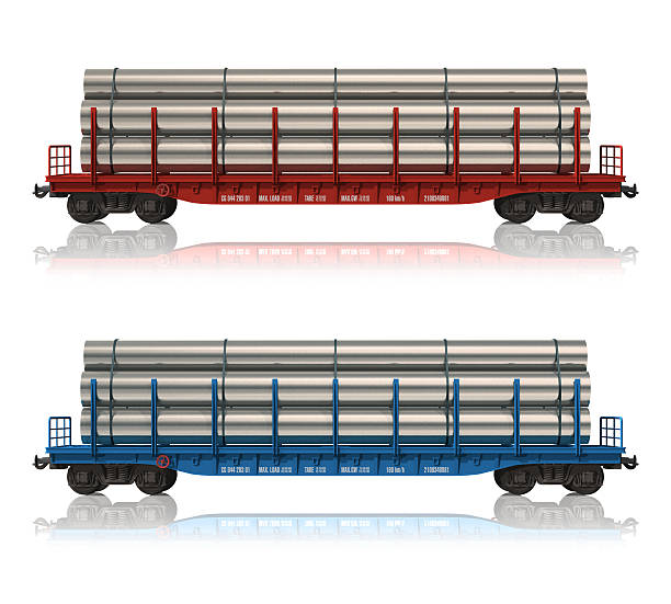 железнодорожный flatcars с труб - commercial land vehicle man made object land vehicle rail freight стоковые фото и изображения