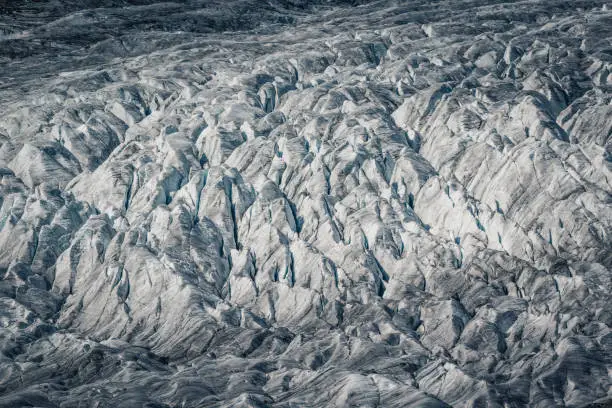 Details of the ice formations in the Great Aletsch Glacier, Switzerland