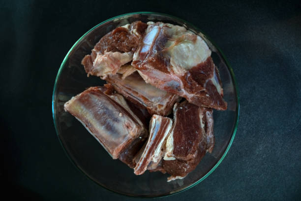 Raw beef ribs stock photo