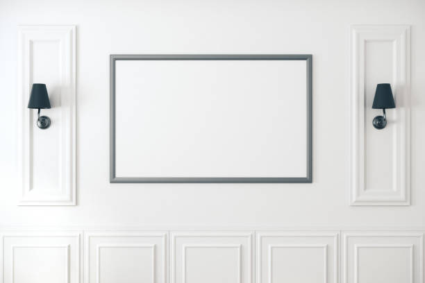 istock Empty wall with lamps and poster 1194696671